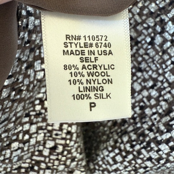 Twelfth Street Cynthia Vincent Black & Metallic Silver Shift Dress S Wool Silk - Picture 8 of 9